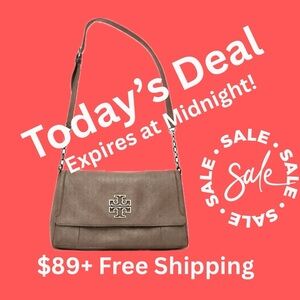 Tory Burch Taupe Leather Crossbody Shoulder Bag